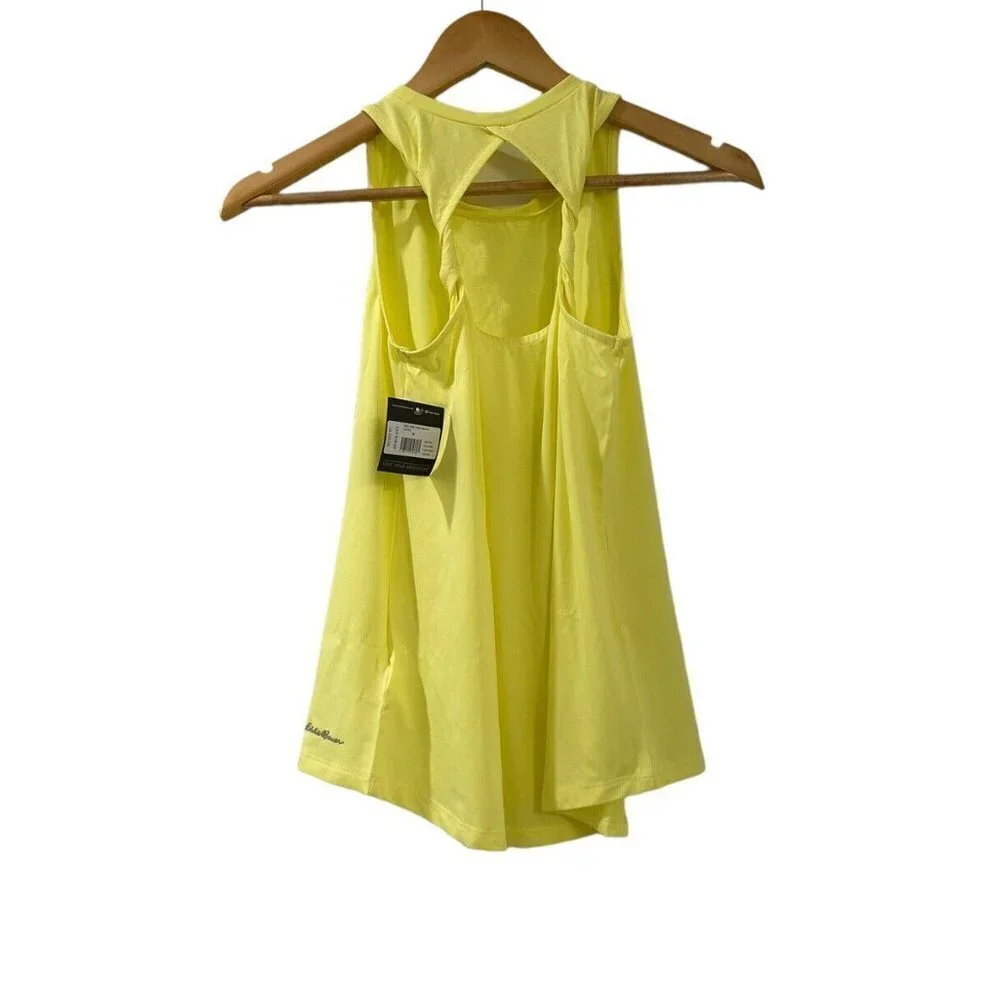 Eddie Bauer Girls Trail Twist Tank Top Yellow Medium NWT